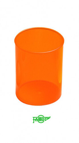 CUBILETE DE PLASTICO 78 MM. DIAMETRO X 100 MM. ALTO TRANSPARENTE NARANJA FAIBO 205-18