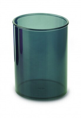 CUBILETE DE PLASTICO 78 MM. DIAMETRO X 100 MM. ALTO TRANSPARENTE NEGRO FAIBO 205-59