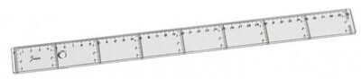 REGLA PLANA TRANSPARENTE EN PLASTICO INYECTADO GRADUADO Y BISELADO 40 CM. FAIBO 41140