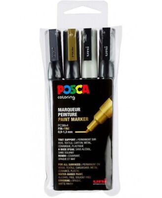 ESTUCHE 4 UDS. PC-3M GSWB POSCA UNIBALL 182634673