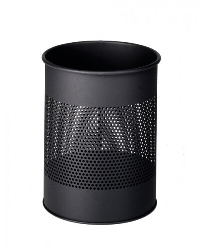 PAPELERA METALICA DE 15L PERFORADA COLOR NEGRO DURABLE 3310-01