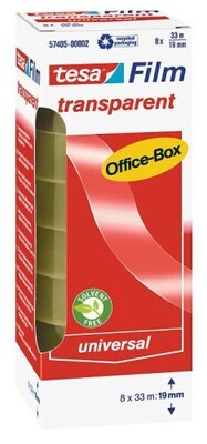 PACK 8 CINTAS ADHESIVAS TRANSPARENTE 33MX19MM TESA 57405-00002-01
