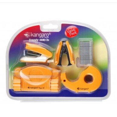 PACK DE GRAPADORA + TALADRO + EXTRAE GRAPAS + DISPENSADOR DE CELO + GRAPAS KANGARO KGTR10MZ5