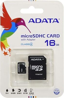MICROSD A-DATA 16GB + ADAPTADOR SD (CLASE 4) (AUSDH16GCL4-RA1)
