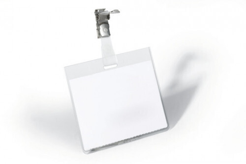 CAJA DE 25 PORTANOMBRES CON PINZA PVC TRANSPARENTE DURABLE 8003-19