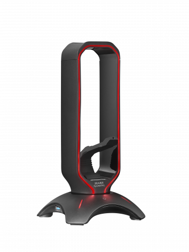 MARS GAMING MHHPRO 3IN1 DIGITAL CONTROL RGB HEADSET HOLDER + MOUSE BUNGEE + 2XUSB3.0 HUB
