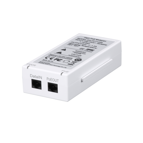 DAHUA - DH-PFT1200 - INYECTOR HIGHPOE  1 PUERTO 802.3AT 60W MAX 10-100-1000MBIT