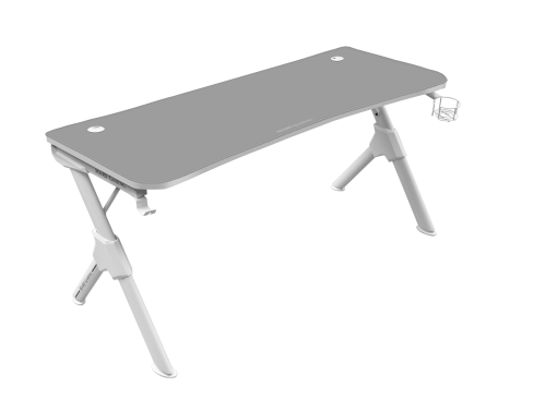 Mars Gaming MGD140W Blanco Mesa Gaming 140cm Soportes Extra Alfombrilla Total