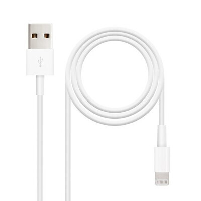 Nanocable Cable Lightning a USB-A, Lightning/M -USB A/M, Blanco, 50 cm