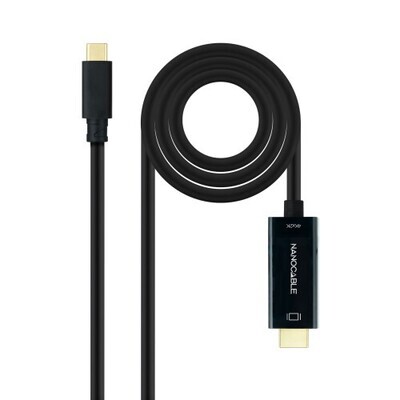 Nanocable Cable Conversor USB-C a HDMI 1.4 4K@30HZ 1.8 m, Negro