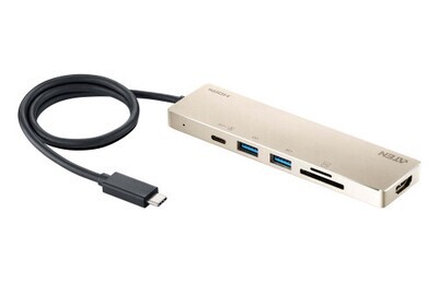 ATEN Docking station compacta USB-C multipuerto con power pass-through