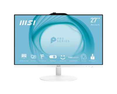 MSI AIO PRO AP272 12M-018EU. 27 MSI AIO PRO AP272 12M-018EU. 27" IPS LED FHD 16:9 (1920x1080). I5-12400. INTEL UHD GRAPHICS. SO-DIMM DDR4 16GB. 2 TOTAL SLOTS (64GB MAX). SSD 250GB. W11 HOME. BLANCO