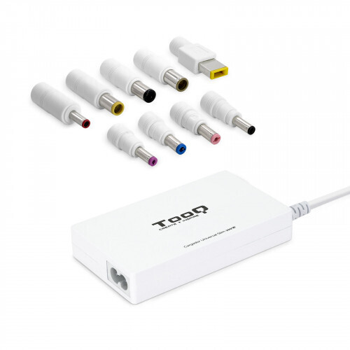 TooQ Cargador automático universal slim multi tensión para portátil 100W con USB 2A y 9 conectores