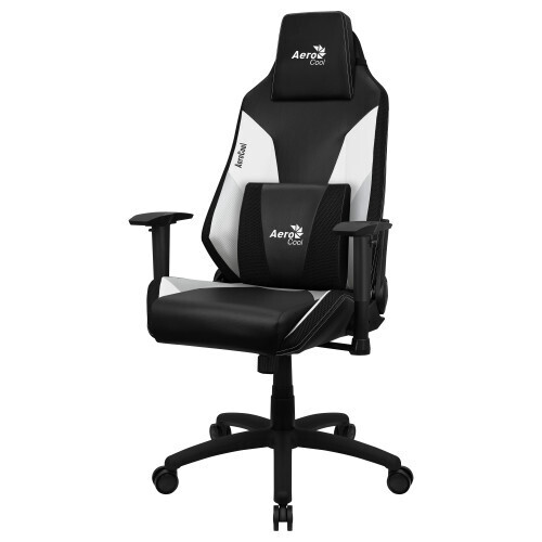 Aerocool ADMIRALBW Silla Gaming Profesional, Cojines Acolchados, Tecnología Air, Negro/Blanco