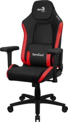 Aerocool CROWNBR Rojo, Silla Gaming Ergonómica, Cojines Ajustables, Cuero Sintético Premium