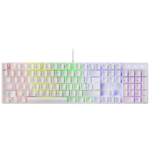 Mars Gaming MK422 Blanco Teclado Gaming RGB Switch Mecánico Rojo Idioma Español