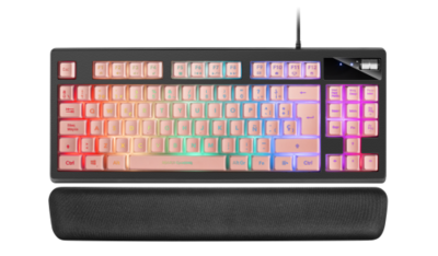 Mars Gaming MKAXPES teclado USB Español Negro, Rosa