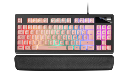 Mars Gaming MKAXPES teclado USB Español Negro, Rosa