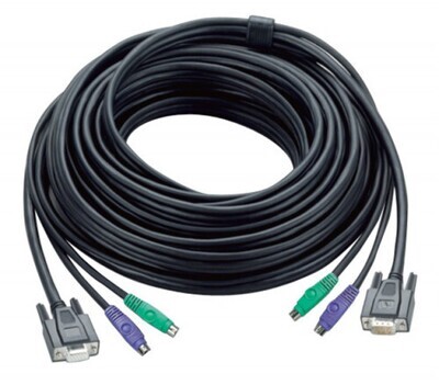 Aten 30ft PS/2 cable para video, teclado y ratón (kvm) Negro 10 m
