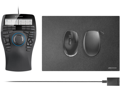 3Dconnexion SpaceMouse Enterprise Kit 2 ratón mano derecha RF Wireless + USB Type-A