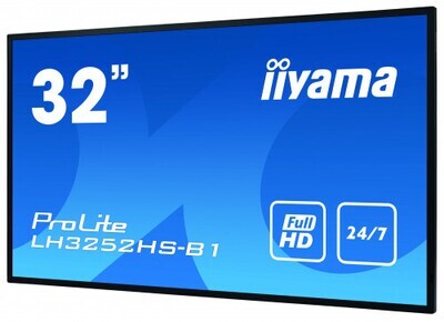 iiyama LH3252HS-B1 pantalla de señalización Pantalla plana para señalización digital 80 cm (31.5") IPS Full HD Negro Procesador incorporado Android 8.0