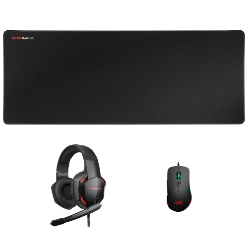 MARS GAMING MCP PRO 3IN1 9800DPI RGB MOUSE, 7.1 HEADPHONES+MIC, 78X30CM MOUSEPAD