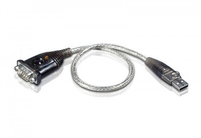 Aten UC232A cambiador de género para cable USB RS-232 Plata