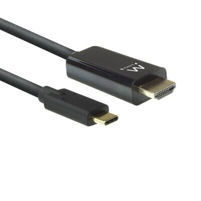 Ewent EW9824 adaptador de cable de v�deo 2 m USB Tipo C HDMI tipo A (Est�ndar) Negro