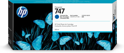 HP Cartucho de tinta azul cromática DesignJet 747 de 300 ml