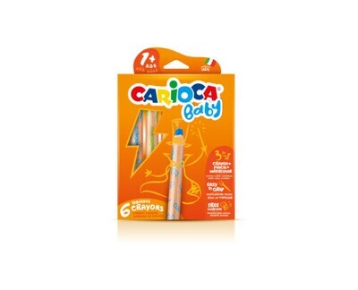 CAJA 6 LÁPICES 3 EN 1 + SACAPUNTAS CARIOCA BABY 42817