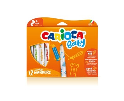 CAJA 12 ROTULADORES VALOROUS MARKER CARIOCA BABY 42814