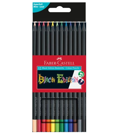 ESTUCHE 12 LÁPICES DE COLORES BLACK EDITION. FABER CASTELL 116412