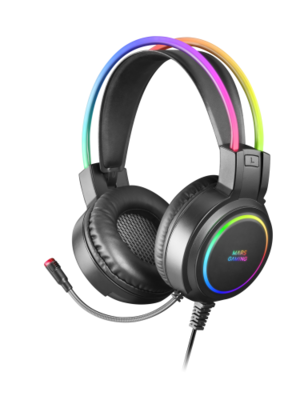 Mars Gaming MHRGB, Cascos Gaming RGB + Micro Flexible, Negro