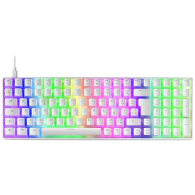 Mars Gaming MKULTRA Teclado Mecánico Blanco RGB Compacto 96% Switch Outemu SQ Rojo Español