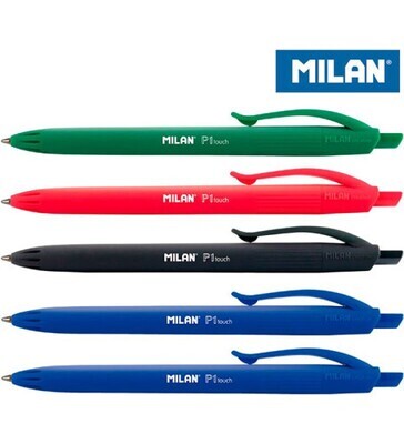 BLÍSTER 5 BOLÍGRAFOS P1 TOUCH (2 AZUL, NEGRO, ROJO Y VERDE) MILAN BWM10321