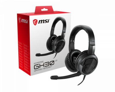 MSI Immerse GH30 V2 Auriculares Diadema Conector de 3,5 mm Negro