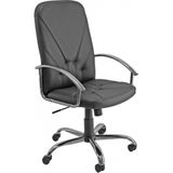 SILLÓN DIRECCIÓN SAONA CUERO NEGRO BASE CROMADA UNISIT DNPC/KN