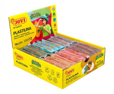 CAJA PLASTILINA 18 PASTILLAS DE 50GR GAMA NATURE COLORES SURTIDOS (3 UDS X COLOR) JOVI 70/18N