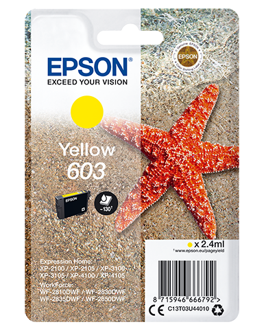 Epson Singlepack Yellow 603 Ink