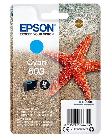 Epson Singlepack Cyan 603 Ink