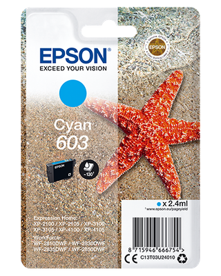 Epson Singlepack Cyan 603 Ink