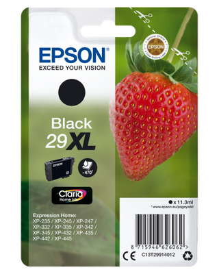 Epson Strawberry Singlepack Black 29XL Claria Home Ink