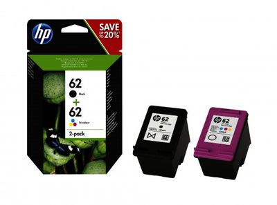 HP 62 CARTUCHO DE TINTA HP62 NEGRO - TRICOLOR (N9J71AE)