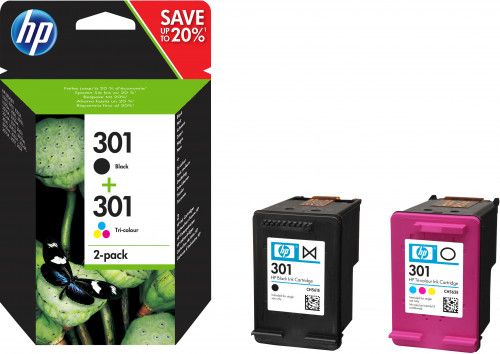 TINTA HP NEGRO HP301 PACK (NEGRO/TRICOLOR) N9J72AE