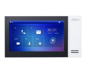 DAHUA MONITOR INTERIOR 7" DE SUPERFICIE PARA VIDEOPORTERO IP POE SD 6E 1S ALARMA BLANCO (DHI-VTH2421FW-P)