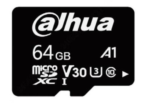 DAHUA MICROSD 64GB, ENTRY LEVEL VIDEO SURVEILLANCE MICROSD CARD, READ SPEED UP TO 100 MB/S, WRITE SPEED UP TO 40 MB/S, SPEED CLASS C10, U3, V30, A1 (DHI-TF-L100-64GB) DAHUA MICROSD 64GB, ENTRY LEVEL VIDEO SURVEILLANCE MICROSD CARD, READ SPEED UP TO 100 MB/S, WRITE SPEED UP TO 40 MB/S, SPEED CLASS C10, U3, V30, A1 (DHI-TF-L100-64GB)