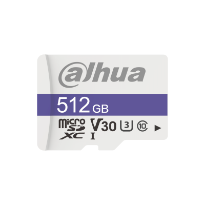 DAHUA MICROSD 512GB MICROSD CARD, READ SPEED UP TO 100 MB/S, WRITE SPEED UP TO 80 MB/S, SPEED CLASS C10, U3, V30, TBW 70TB (DHI-TF-C100/512GB)