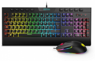 KROM PACK GAMING KAYLOS. TECLADO MEMBRANA + RATON. RGB. NEGRO