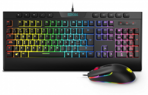 KROM PACK GAMING KAYLOS. TECLADO MEMBRANA + RATON. RGB. NEGRO