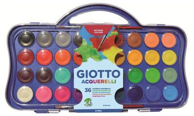 ESTUCHE 36 ACUARELAS 30 MM + 2 PINCELES GIOTTO F353600